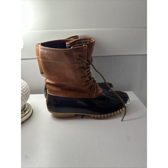 The Original Duck Boot Women's Size 8.5 Sporto Arianna Brown Tan Rain Boots - Picture 4 of 9